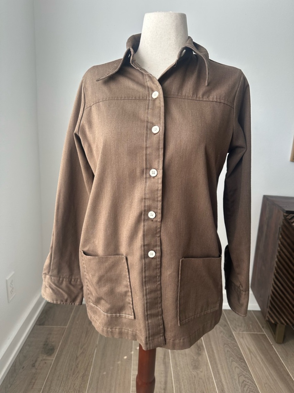 Vintage Sears Classic Brown Button Up Shirt